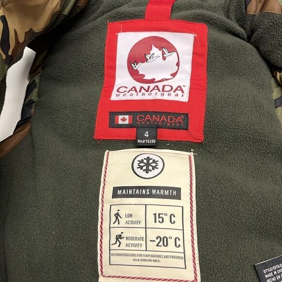 Canada Weather Gear Green Camo Toddler Sleeveless Maintains Warmth Vest- Size 4 - Picture 9 of 16